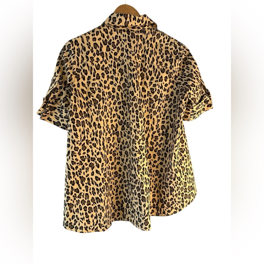 Adam Lippes Leopard Print Poplin Trapeze Top - Picture 6 of 11